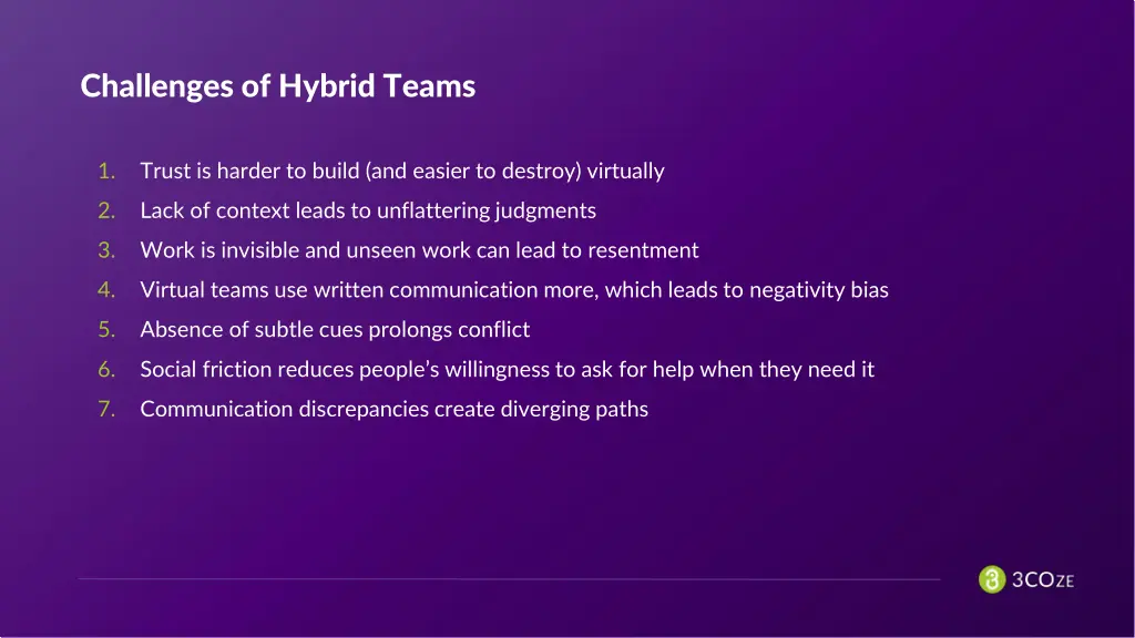 challenges of hybrid teams