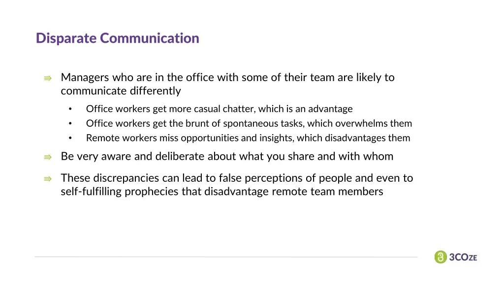 disparate communication