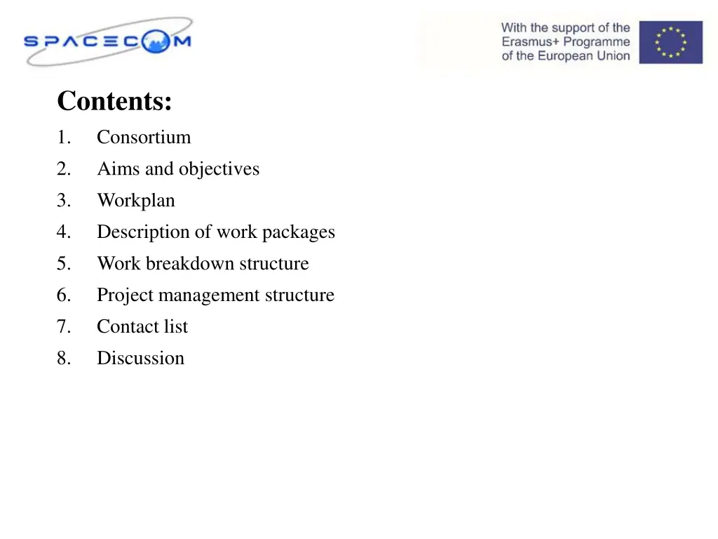 contents 1 consortium 2 aims and objectives
