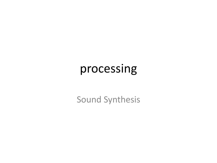 processing
