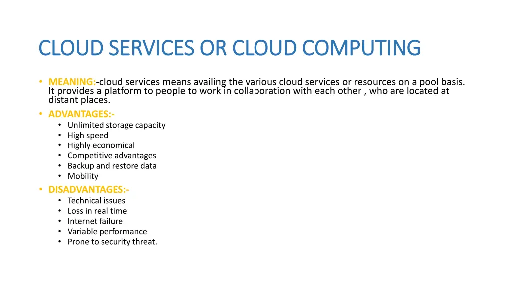 cloud services or cloud computing cloud services