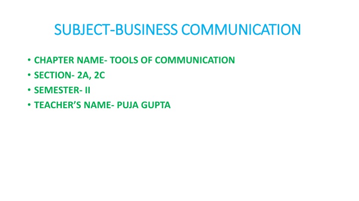subject subject business communication business