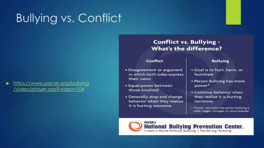 bullying vs conflict