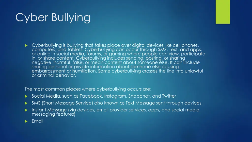 cyber bullying