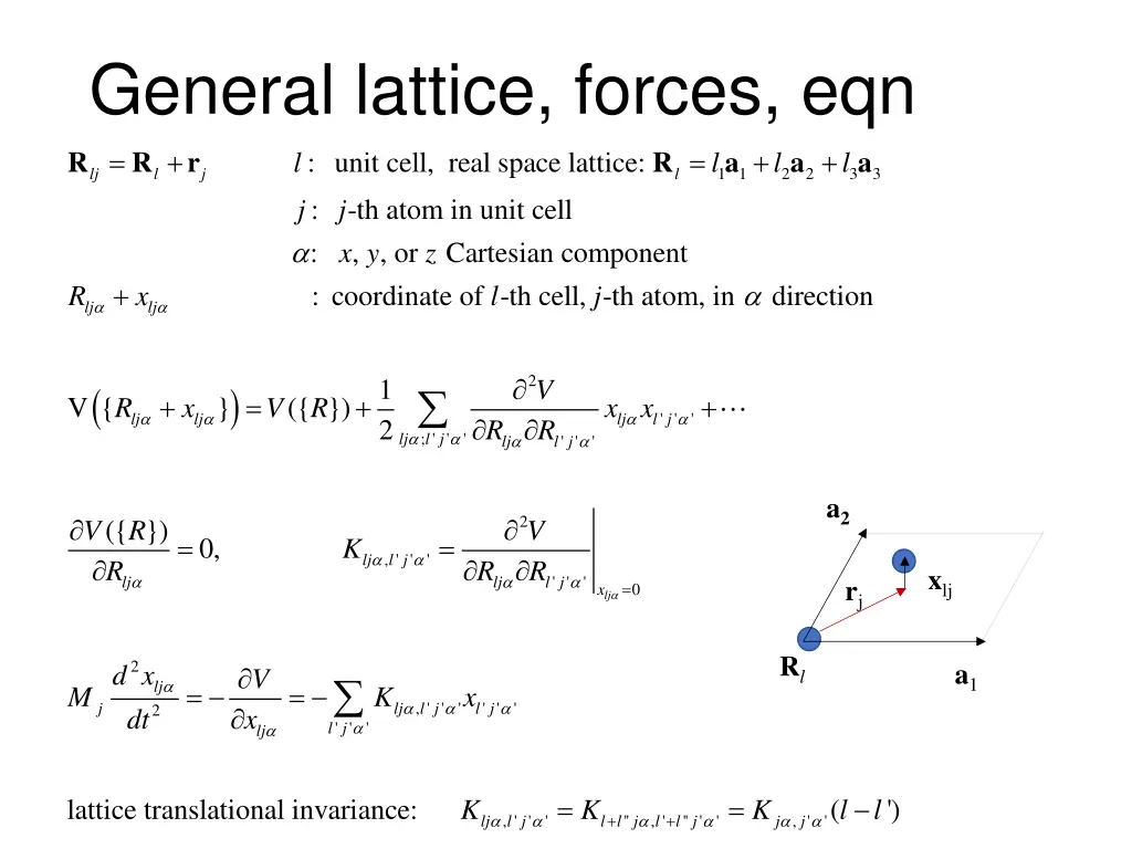 general lattice forces eqn r r