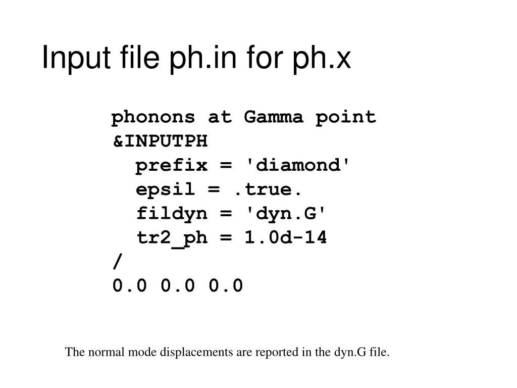 input file ph in for ph x