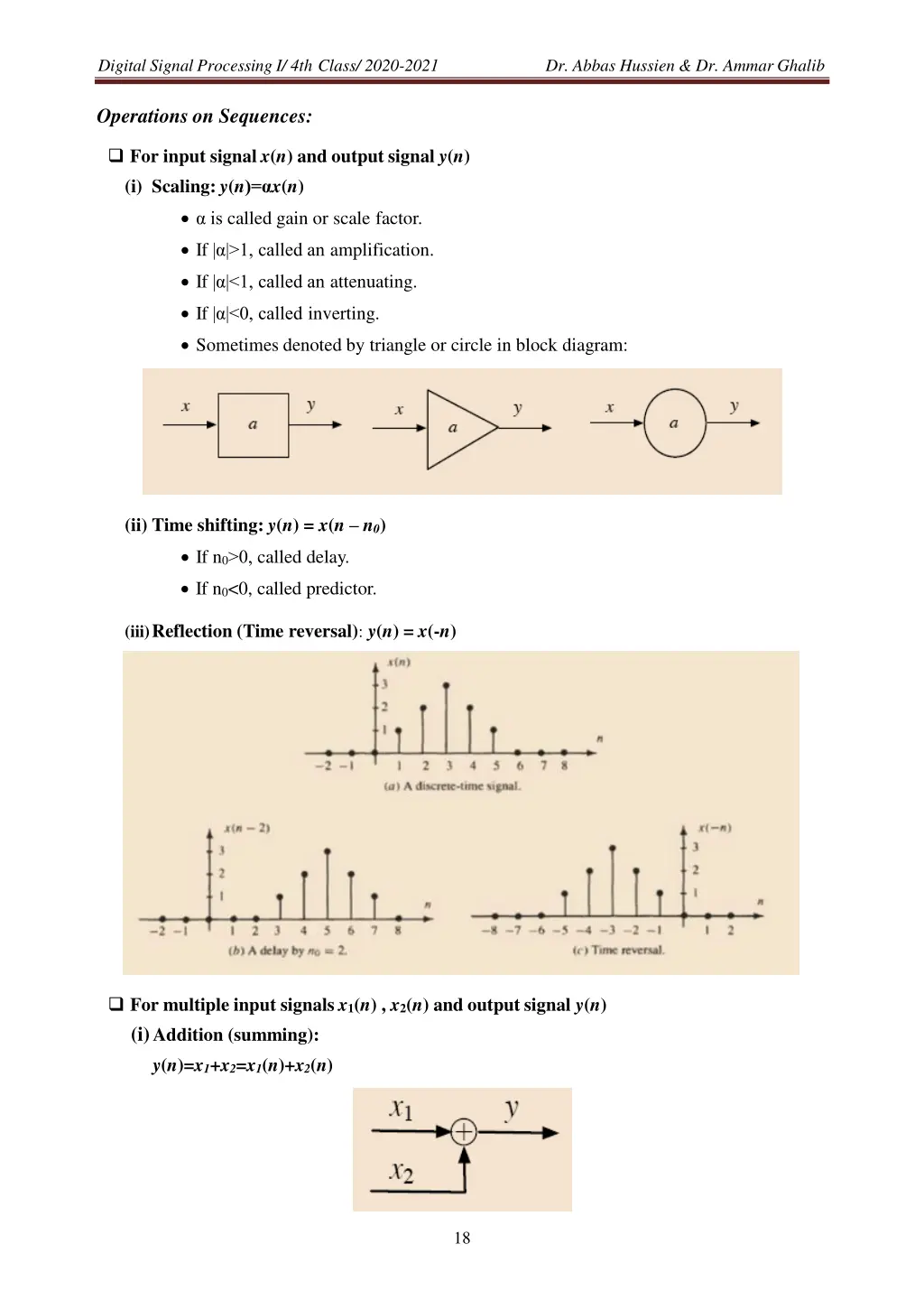 digital signal processing i 4th class 2020 2021 3
