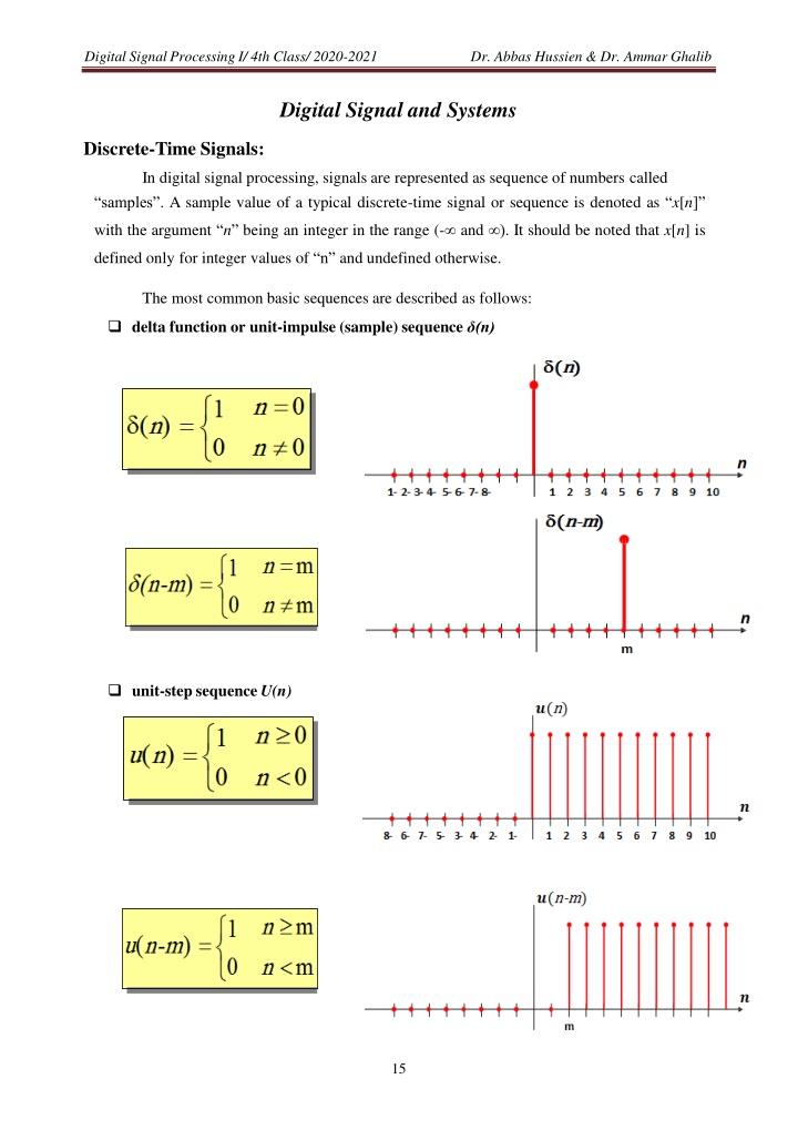 digital signal processing i 4th class 2020 2021