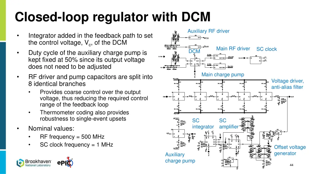closed loop regulator with dcm