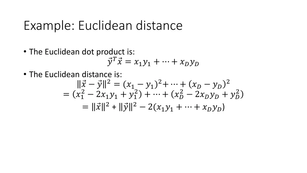 example euclidean distance