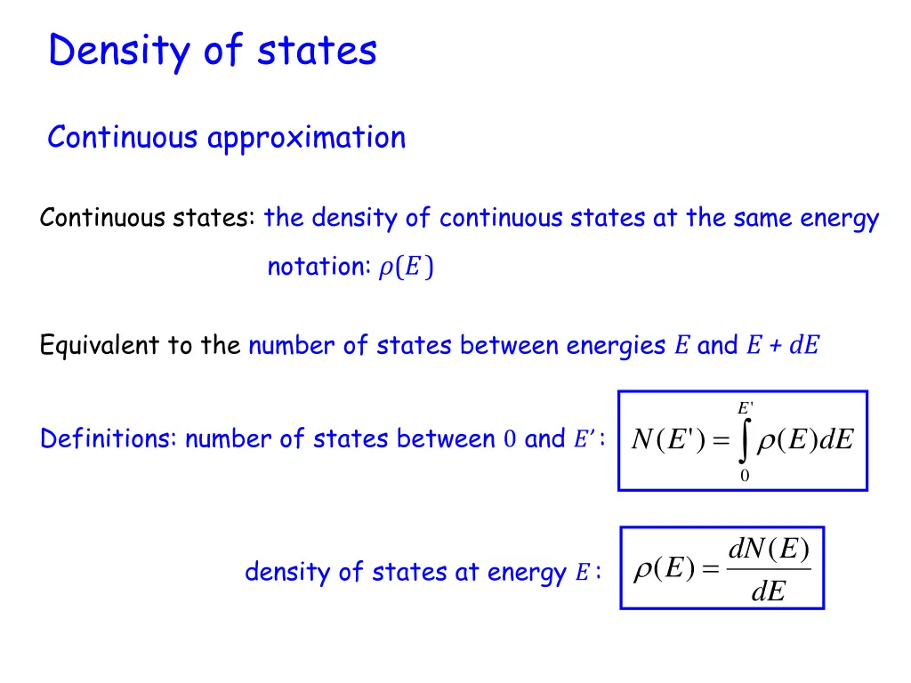density of states 1