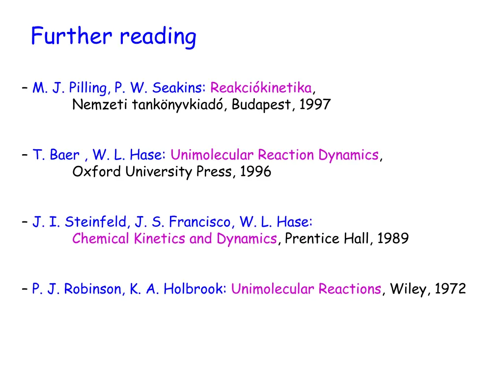 further reading