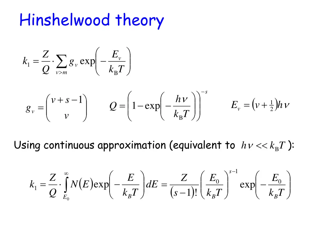 hinshelwood theory 1