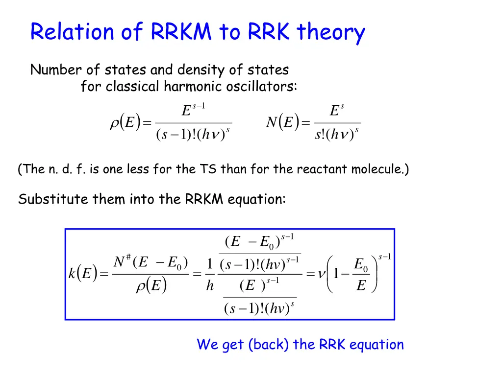 relation of rrkm to rrk theory
