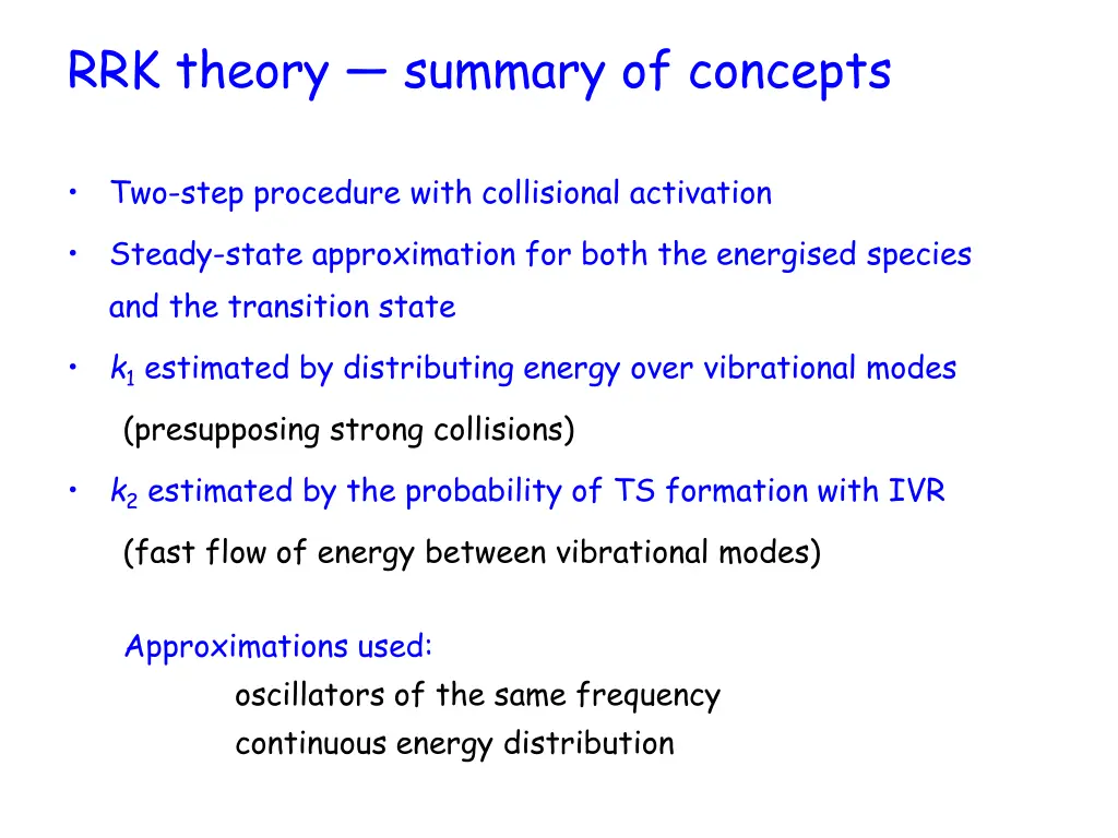 rrk theory summary of concepts