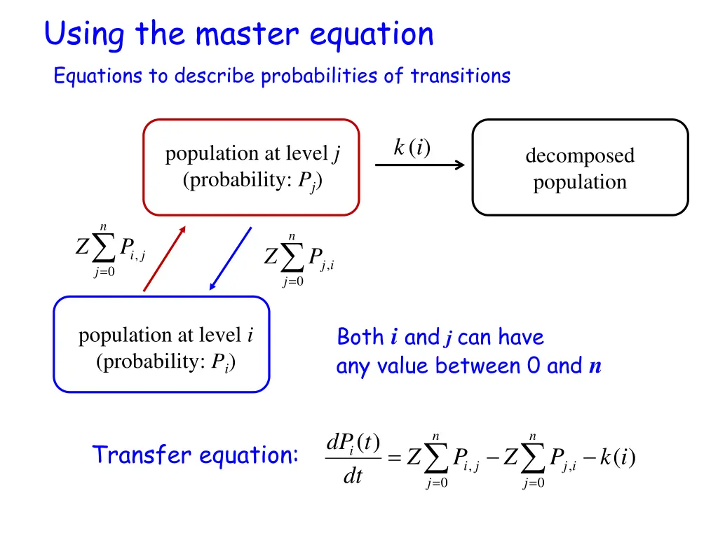 using the master equation 1