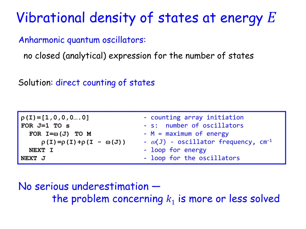 vibrational density of states at energy e 1