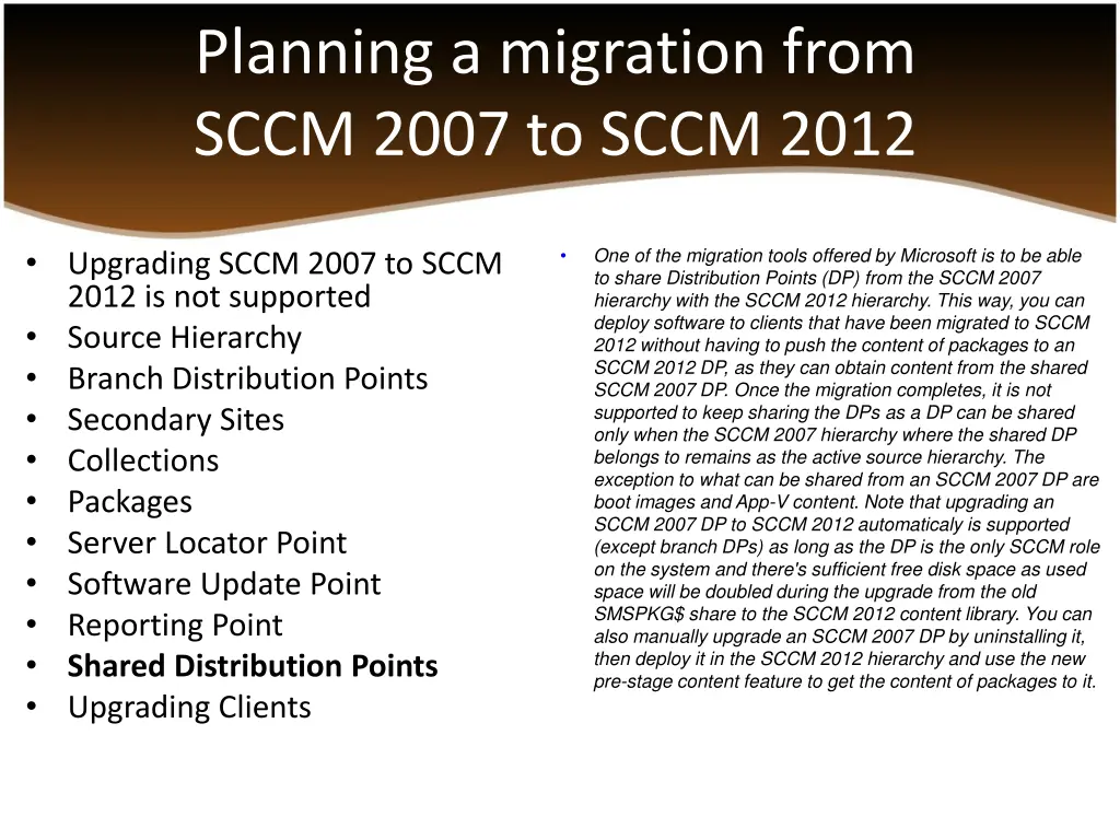 planning a migration from sccm 2007 to sccm 2012 10