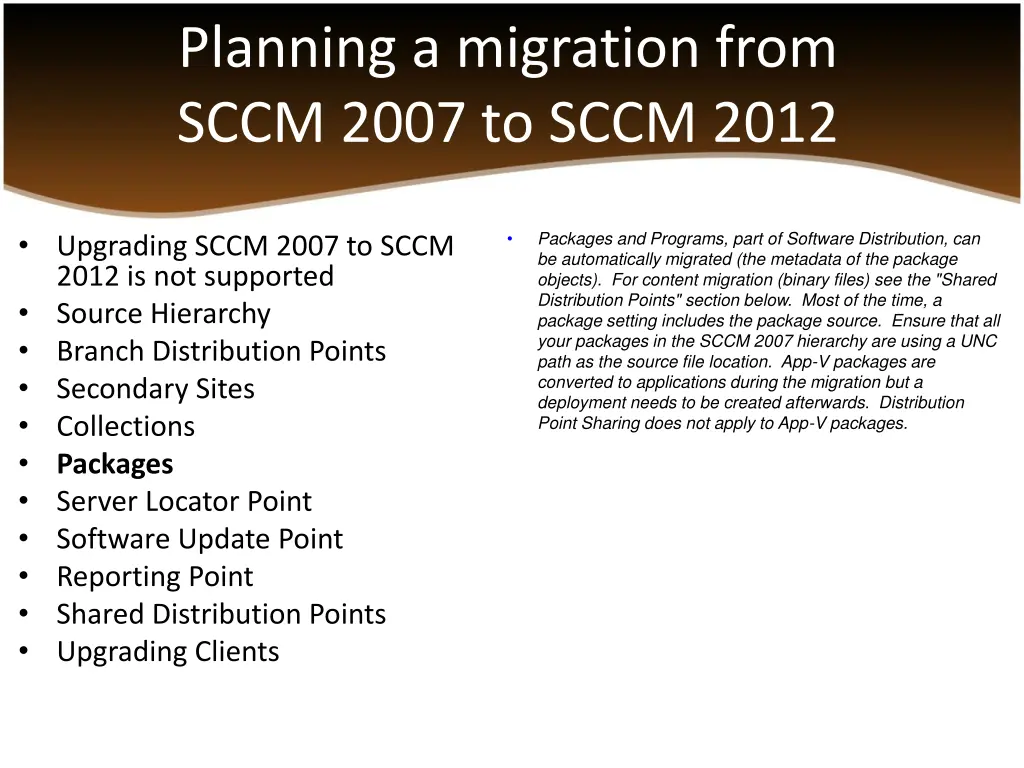 planning a migration from sccm 2007 to sccm 2012 6