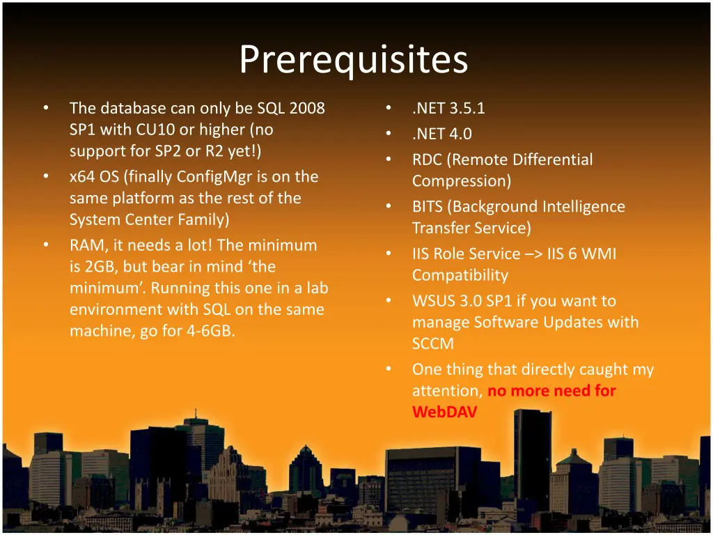 prerequisites
