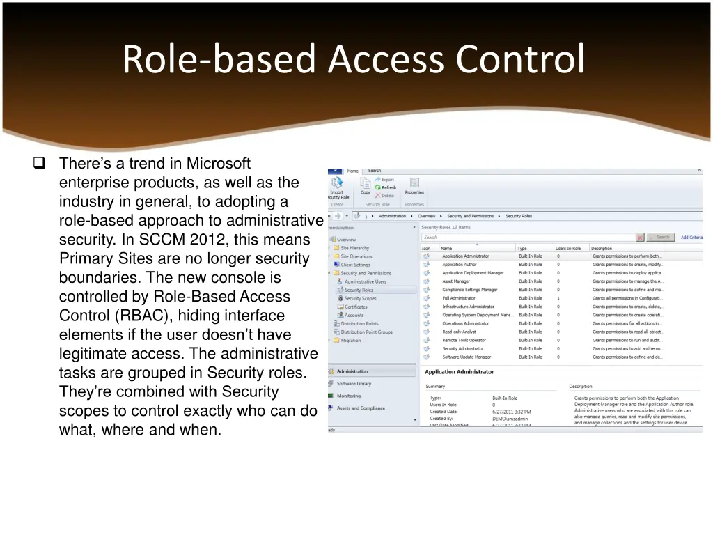 role based access control