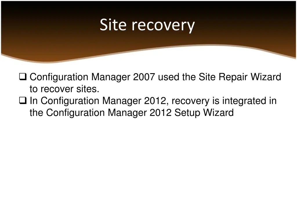 site recovery