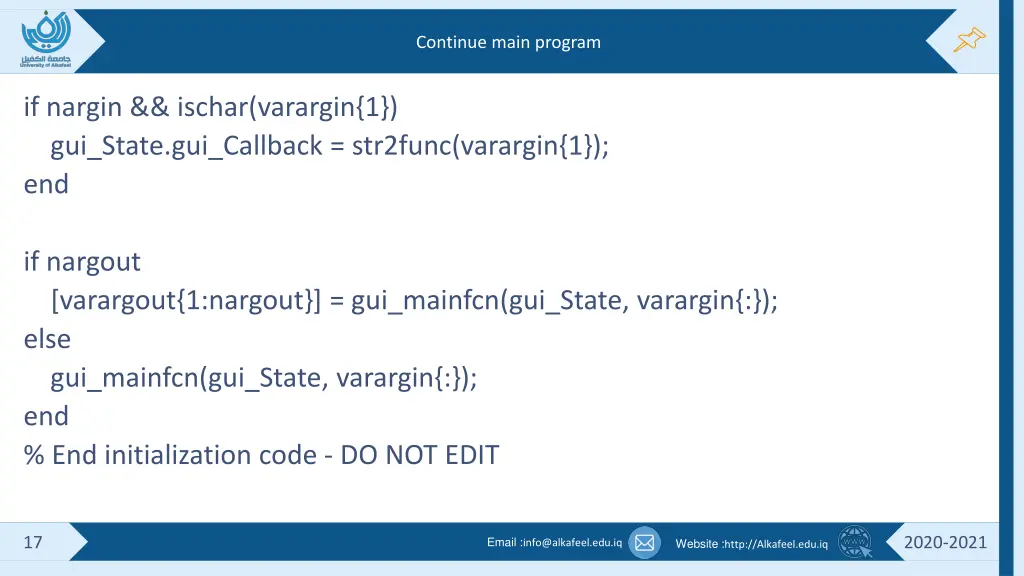 continue main program