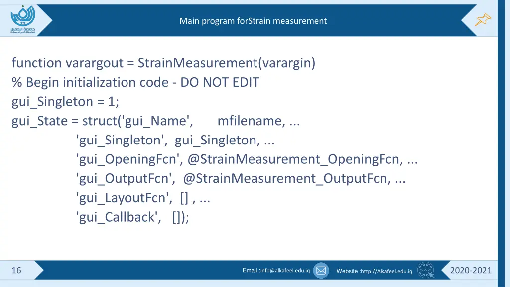 main program forstrain measurement