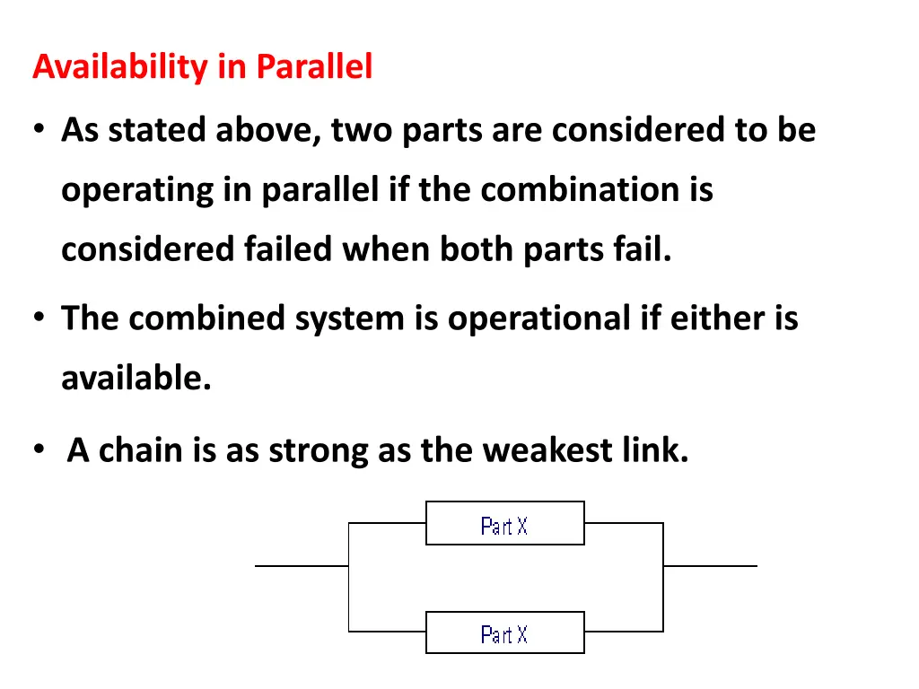 availability in parallel as stated above