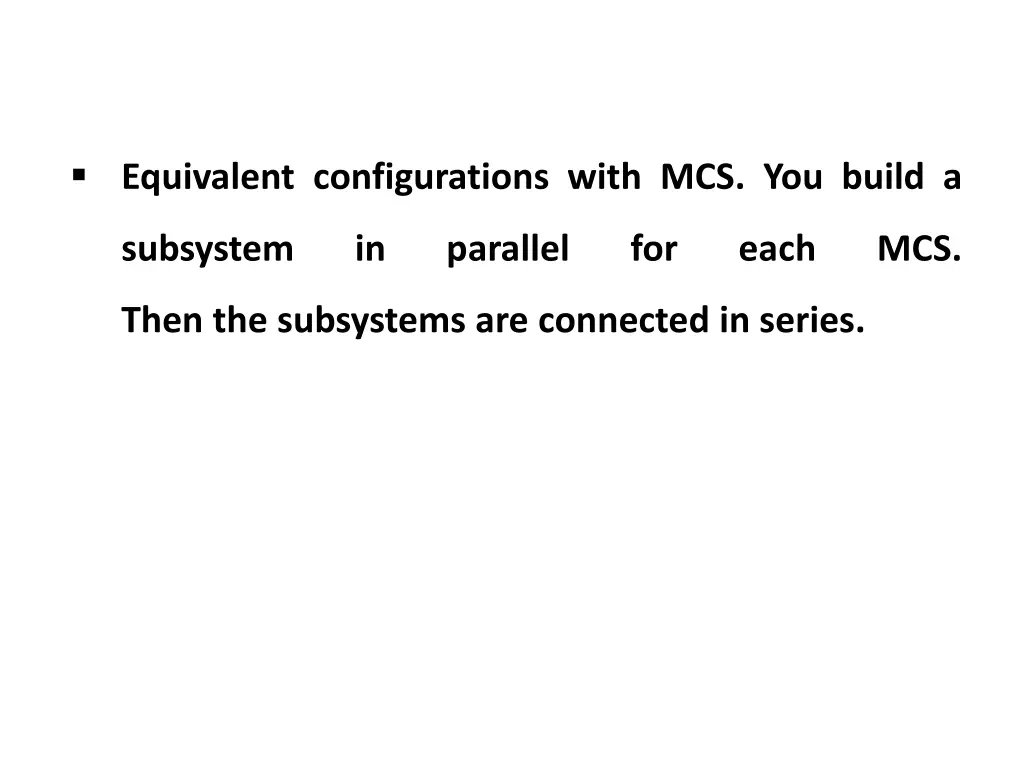 equivalent configurations with mcs you build a