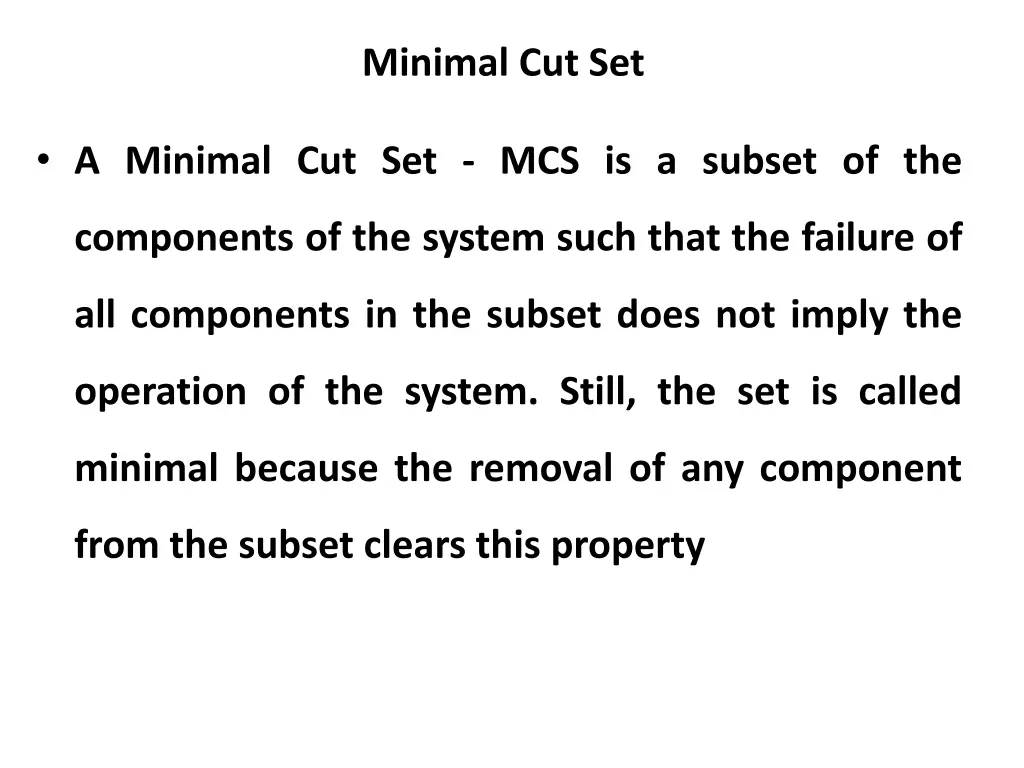 minimal cut set