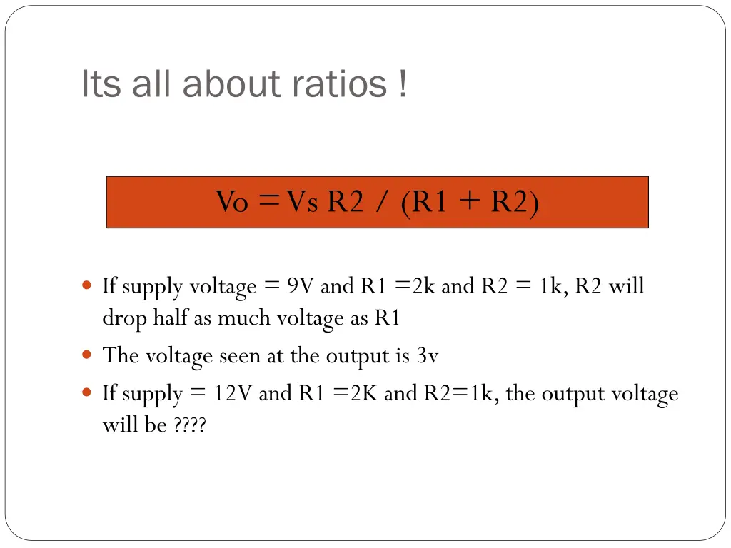 its all about ratios