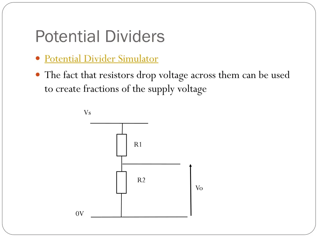 potential dividers