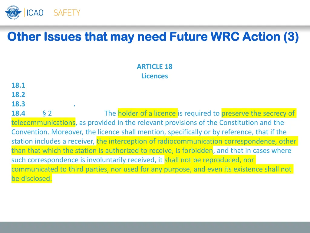 other issues that may need future wrc action 2