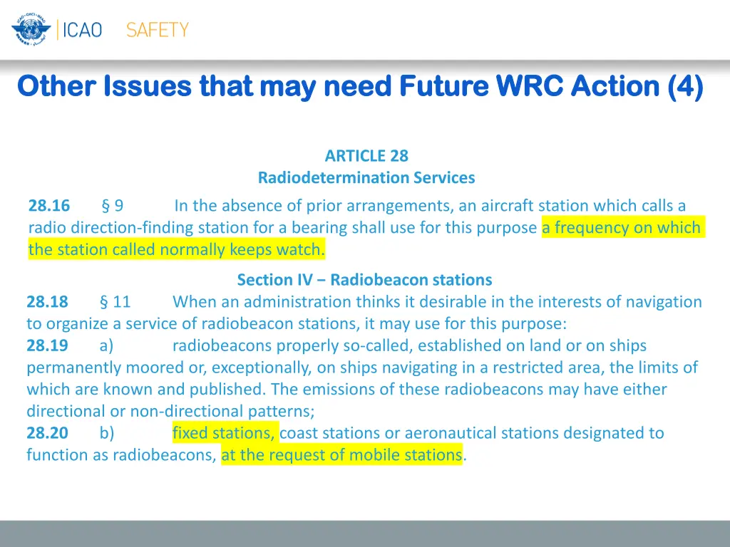 other issues that may need future wrc action 3
