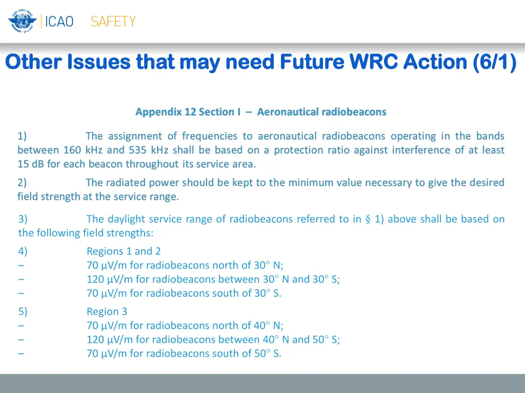 other issues that may need future wrc action 5