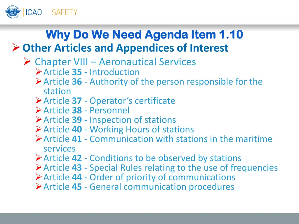 why do we need agenda item 1 10 why do we need 1