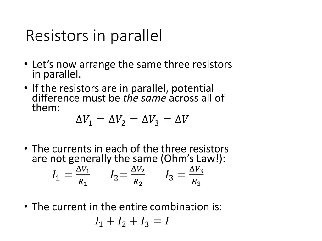 resistors in parallel