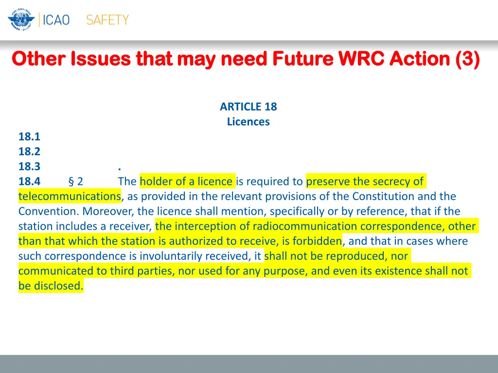 other issues that may need future wrc action 2