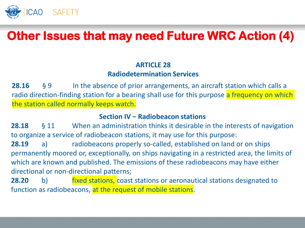 other issues that may need future wrc action 3