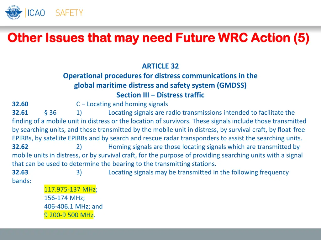 other issues that may need future wrc action 4