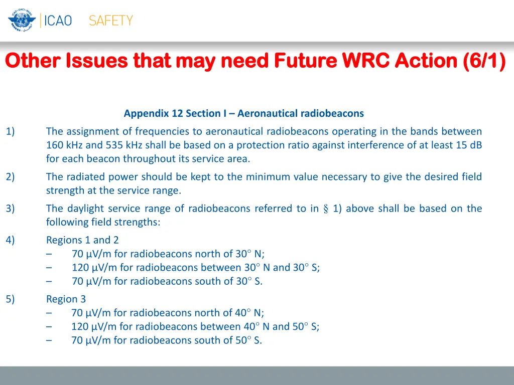 other issues that may need future wrc action 5