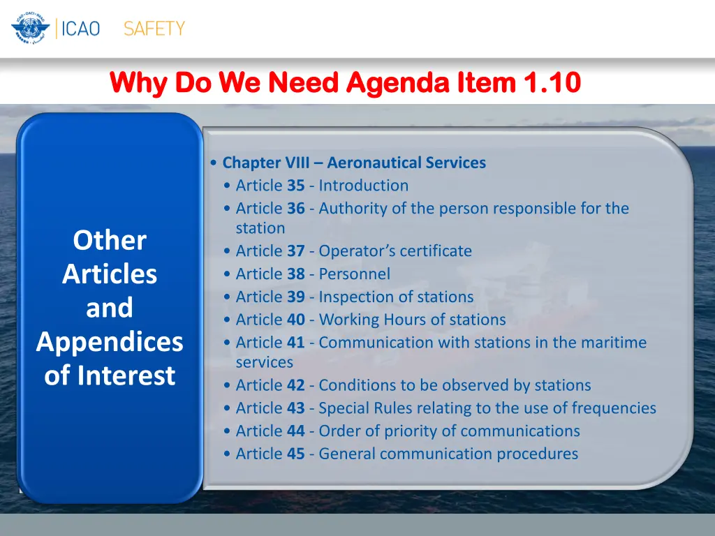 why do we need agenda item 1 10 why do we need 1