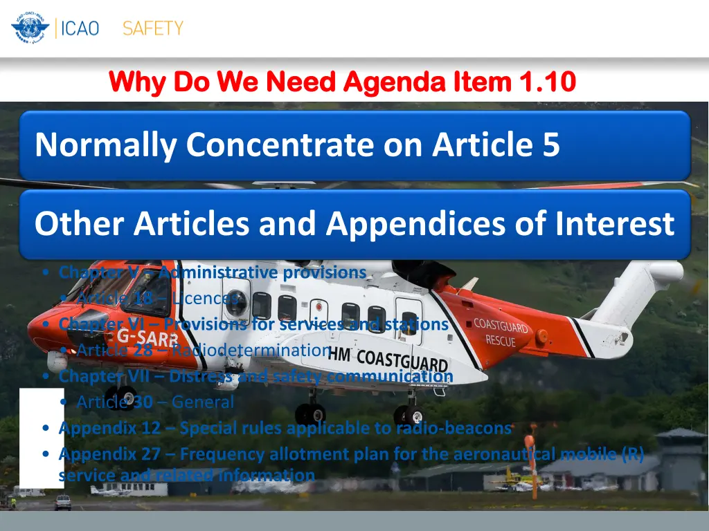 why do we need agenda item 1 10 why do we need