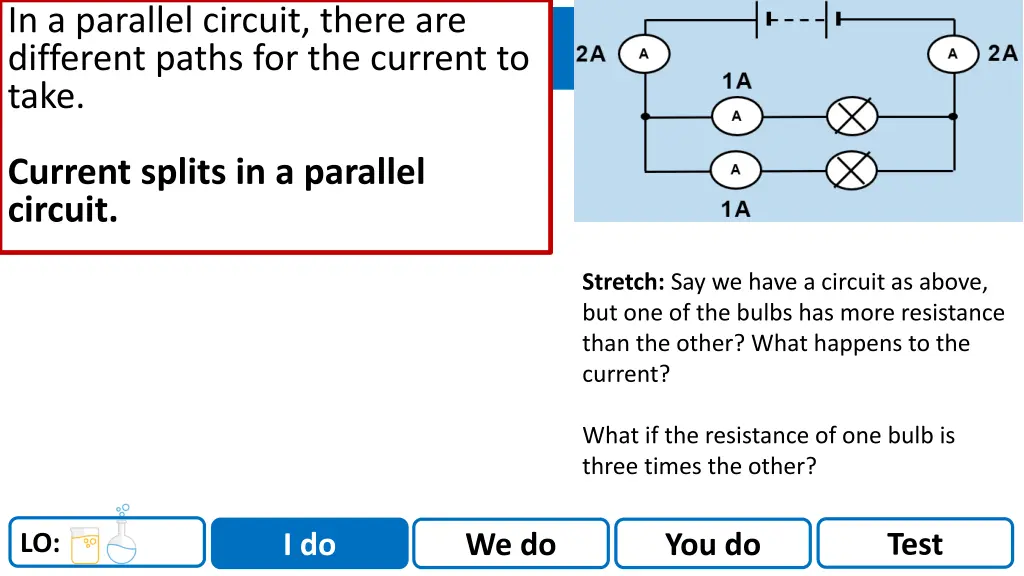 in a parallel circuit there are different paths