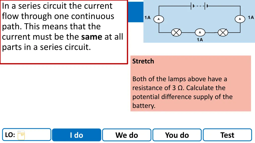 in a series circuit the current flow through