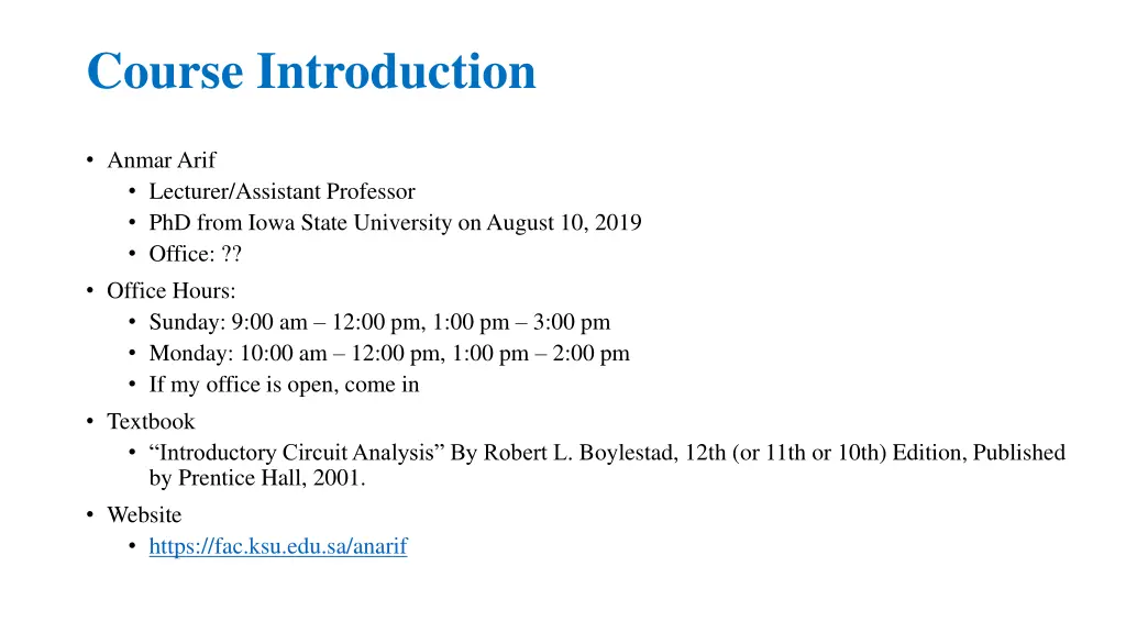 course introduction
