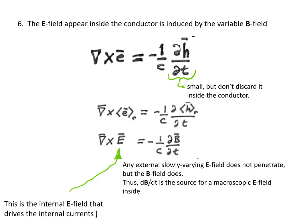 6 the e field appear inside the conductor