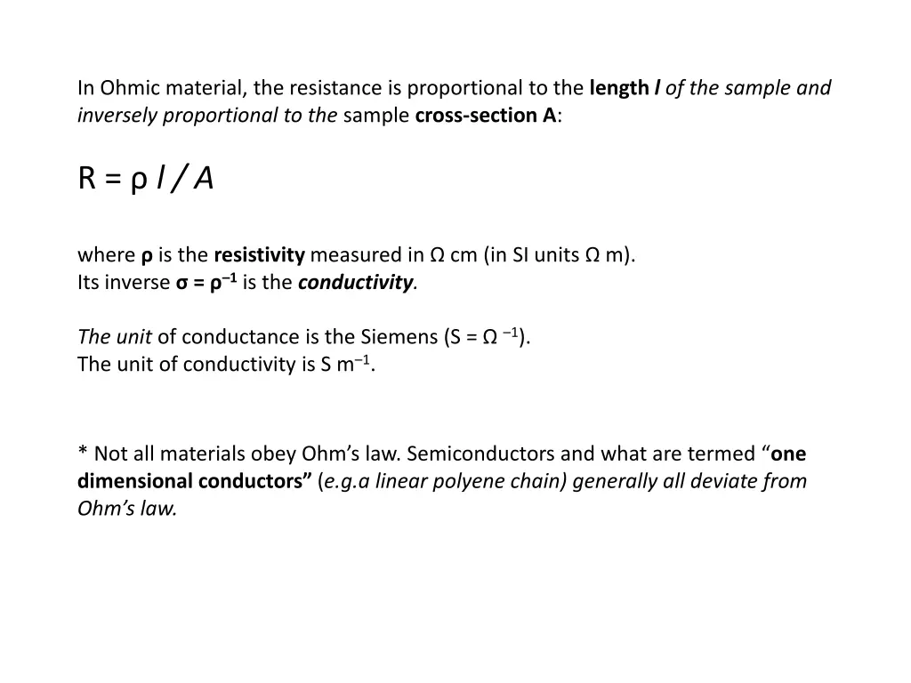 in ohmic material the resistance is proportional