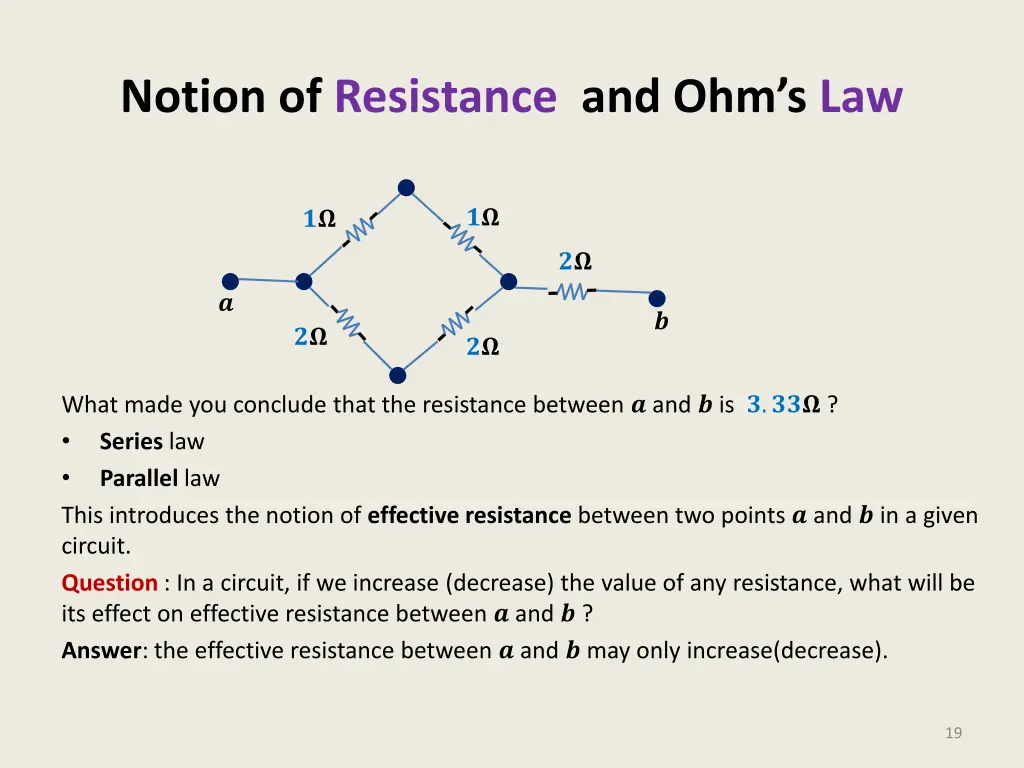 notion of resistance and ohm s law 1